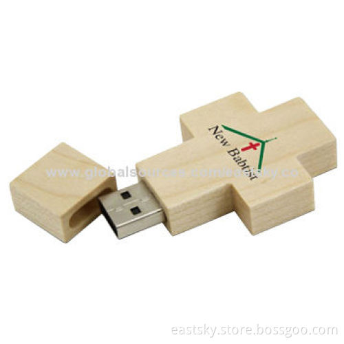 Cross Style USB Drive, Wood/Bamboo Materials, Logos Imprint and Ad Data Pre-loading AvailableNew